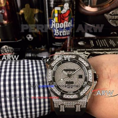 Perfect Replica Audemars Piguet Royal Oak Offshore Diamond Watch SS Black Rubber Strap